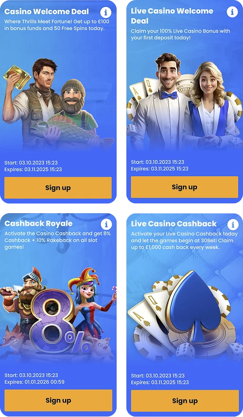 30bet bonus code