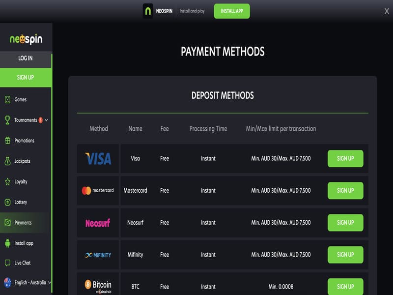 Neospin online casino