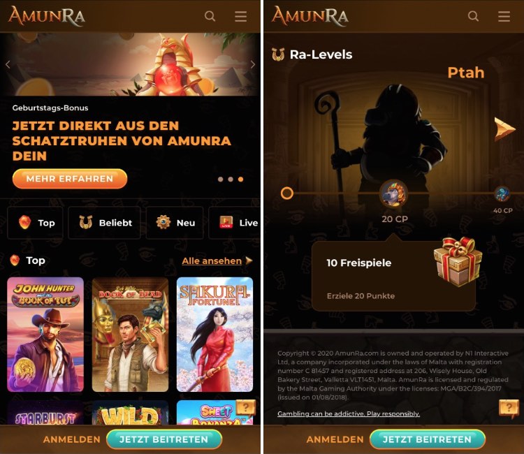 Amunra casino app