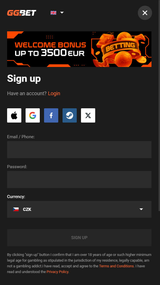 Ggbet login