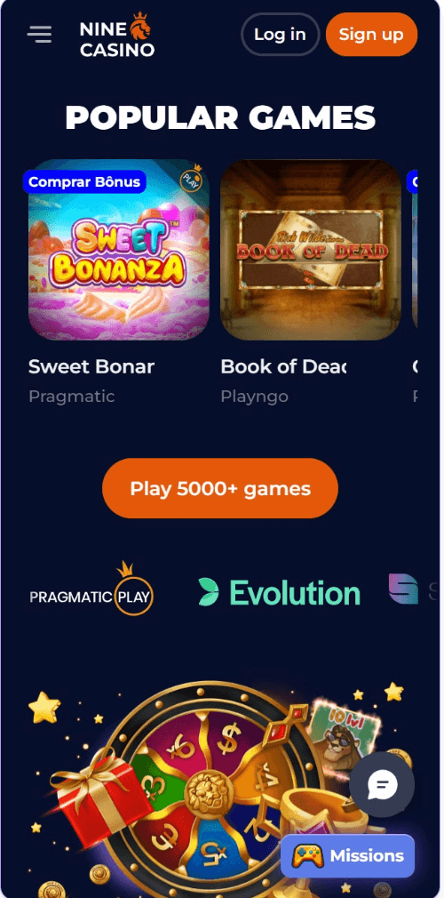 Nine Casino su dispositivo mobile